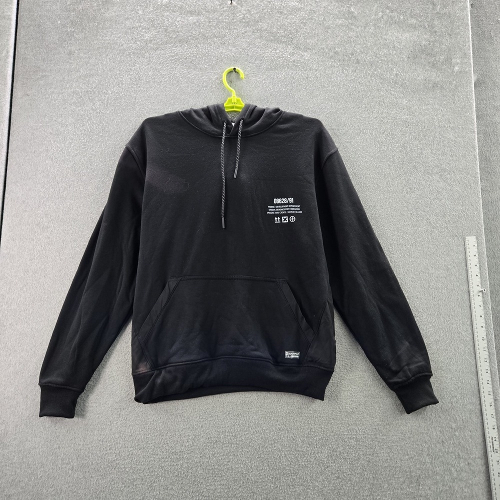 Southpole Men Hoodie L Black Fleece Text Graphic Logo Drawstring READ